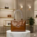 Caramel Button Flap Tote – N.H Urban Classic Series Shoulder Hand Bag