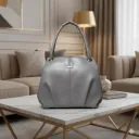 Smoky Grey Gathered Tote – N.H Chic Edition Shoulder Hand Bag
