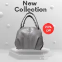 Smoky Grey Gathered Tote – N.H Chic Edition Shoulder Hand Bag