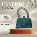 Product Name: Velvet Teal Classic Tote – N.H Elegant Series