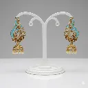 Peacock Design Gold-Tone Jhumka