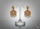 Gold Plated Red Chandbali Earrings 