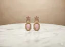  Gold Plated Purple Stone Party Wear Earrings
