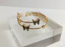 Gold Plated Butterfly Charm Bracelet / 