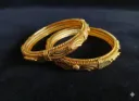 Antique Gold Plated Temple Design Kada Bangles for Women & Girls, Bridal & Festive Wear