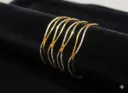 Gold Plated Wave Design CZ Bangles for Women & Girls, Elegant Party & Festive Wear (Set of 4).