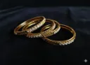  Gold Plated White Stone Bangles for Women & Girls, Party & Wedding Wear (Set of 4)
