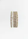  Gold Plated Double Line White Pearl Bangles for Women & Girls, Wedding & Festive Wear (Set of 4)