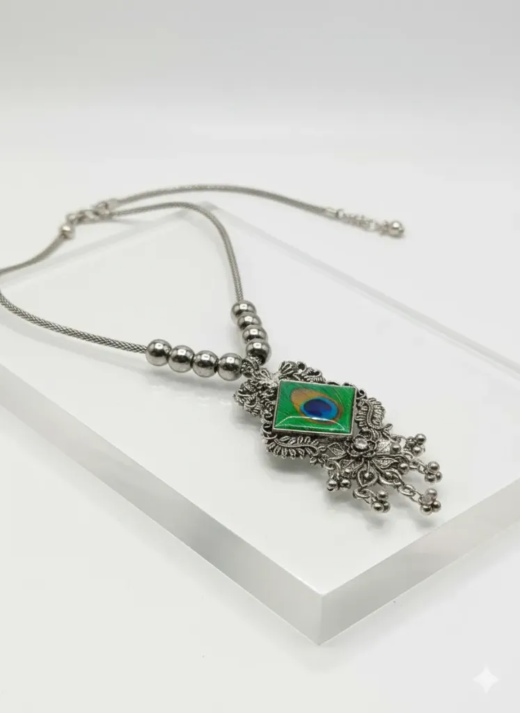 [N22] Antique Gold Plated Double Layer Necklace for Women with Pearl Drops, Bridal & Festive Temple 