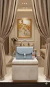 Women's Pastel Blue PU Mini Handbag with Flap Lock & Detachable Sling Strap