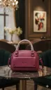 Women's Pink La Glory Mini Handbag with Front Pocket & Sling Strap