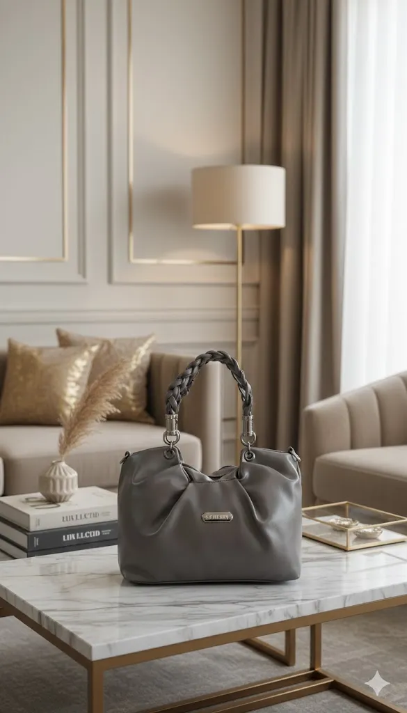 Premium Shoulder Bag for Office, Parties & Casual Outings (Charcoal Grey)