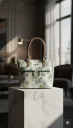 S-CHERRY Women’s Floral Print Tote Bag | Premium Canvas Handbag with Twin Front Zippers and Top Handles